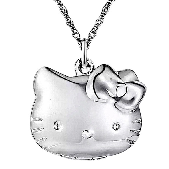 Hello Kitty Locket Sterling Silver Necklace - Picture 2 of 10